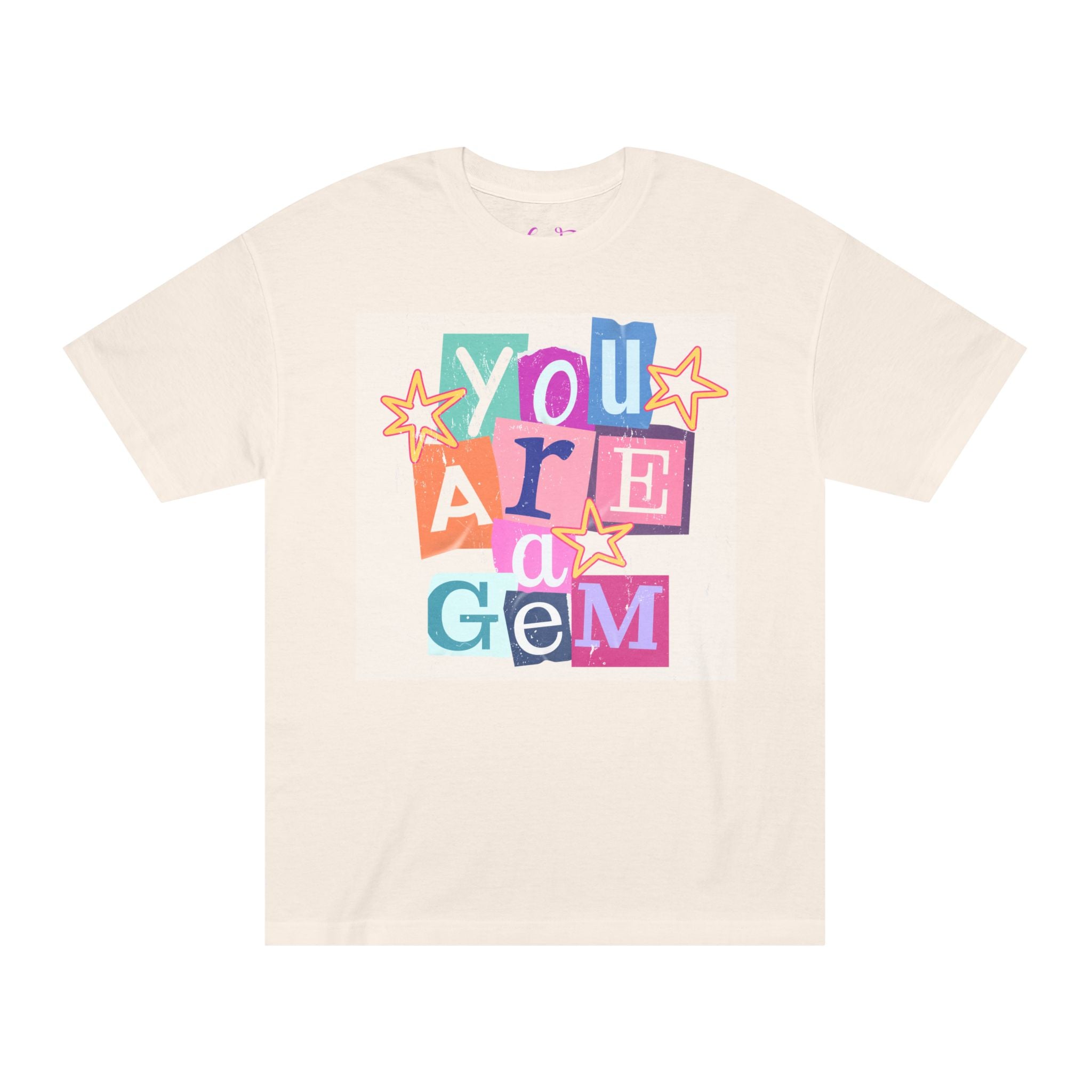 Chic women's positive message t-shirt with bright colors