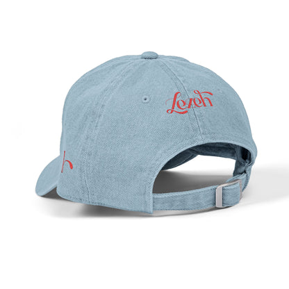 Embroidered 'je t'adore' Denim Hat