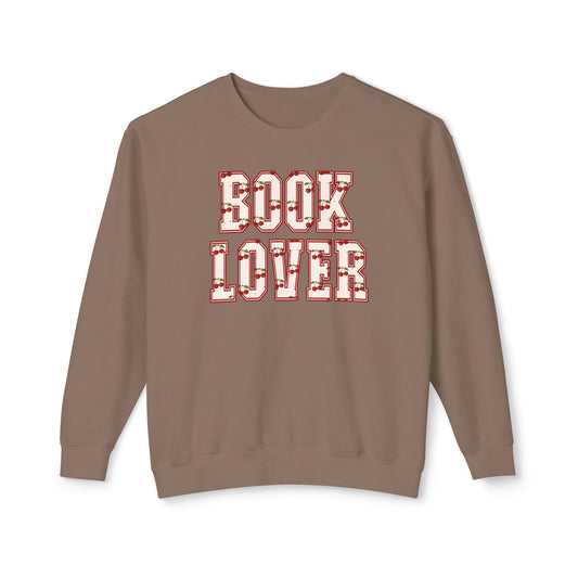 book lover cherry graphic crewneck sweatshirt