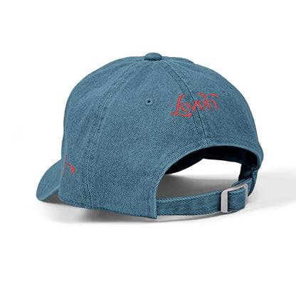 Embroidered 'je t'adore' Denim Hat
