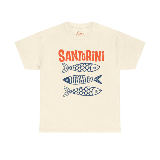 Lezeh Santorini Sardines Coastal Graphic Tee